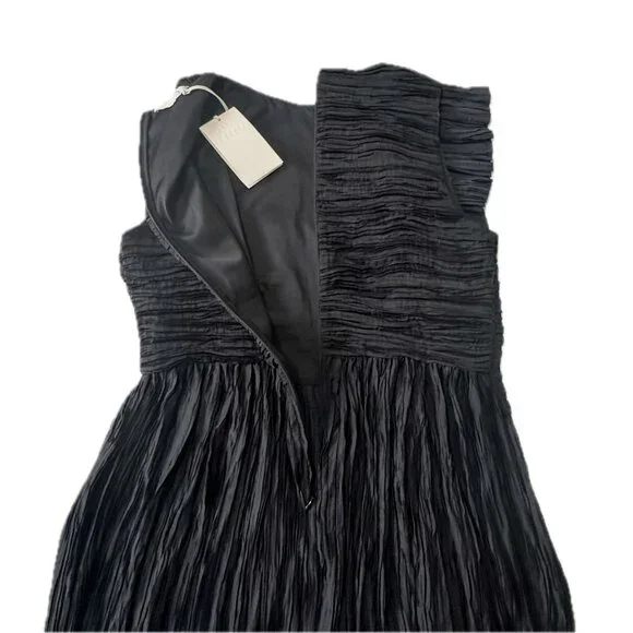 Ulla Johnson Circe Gown Noir Black Pleated Asymmetric Dress Size 6 NWT - Picture 14 of 16